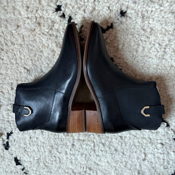 Cole Haan women's size 7.5B black leather Maci booties goth whimsigoth minimal - Picture 8 of 9